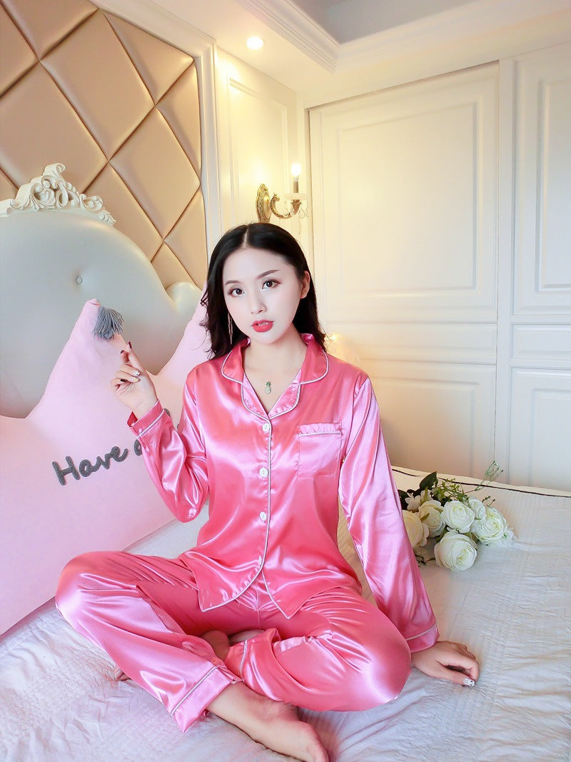 Pajamas women's long-sleeved silk home wear