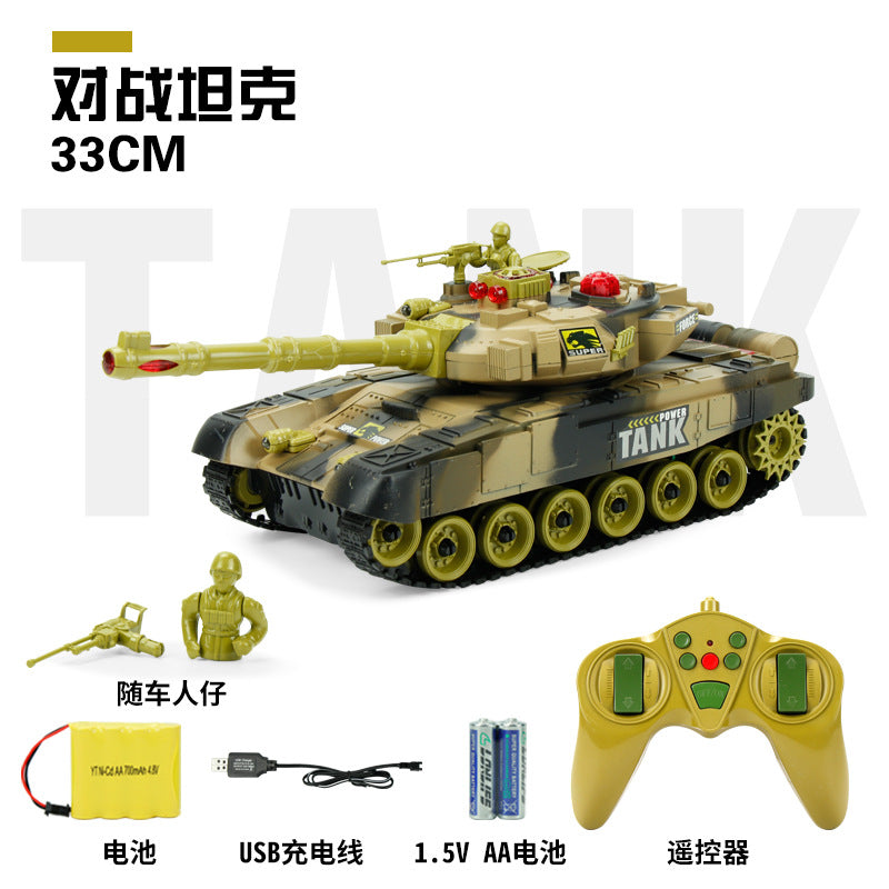 Oversized remote control tank can launch a battle to charge children's cannon toy tracked boy off-road car