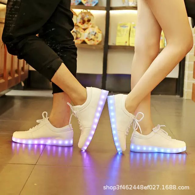 European and American couple luminous shoes LED luminous shoes USB board shoes