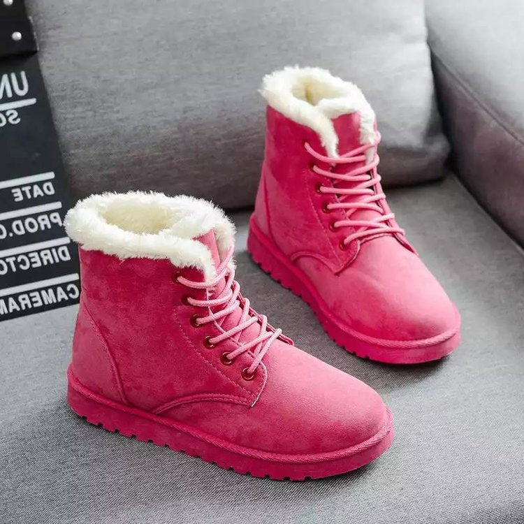 New wild plus velvet snow boots cotton shoes boots women's shoes students Martin boots women's boots