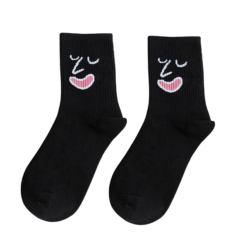 New cartoon middle tube socks for women funny cotton women's socks Korean style college trend socks