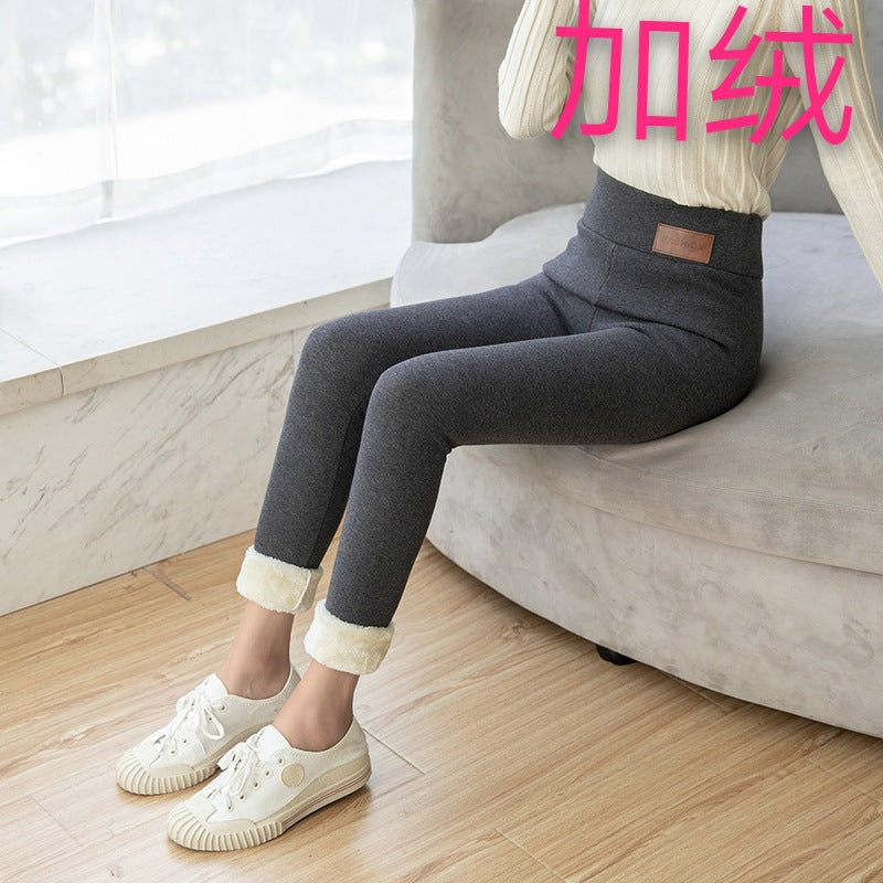 Winter skinny thick velvet wool fleece girls leggings women Trousers Lambskin Cashmere Pants For Women leggings