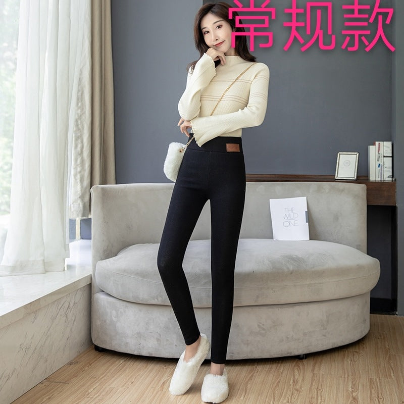 Winter skinny thick velvet wool fleece girls leggings women Trousers Lambskin Cashmere Pants For Women leggings