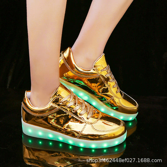 European and American couple luminous shoes LED luminous shoes USB board shoes