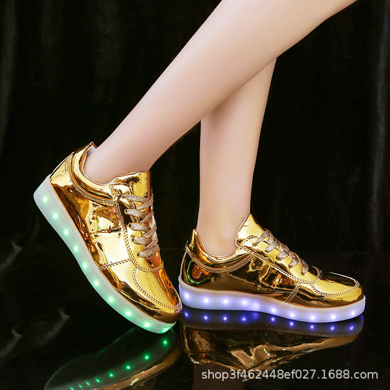 European and American couple luminous shoes LED luminous shoes USB board shoes