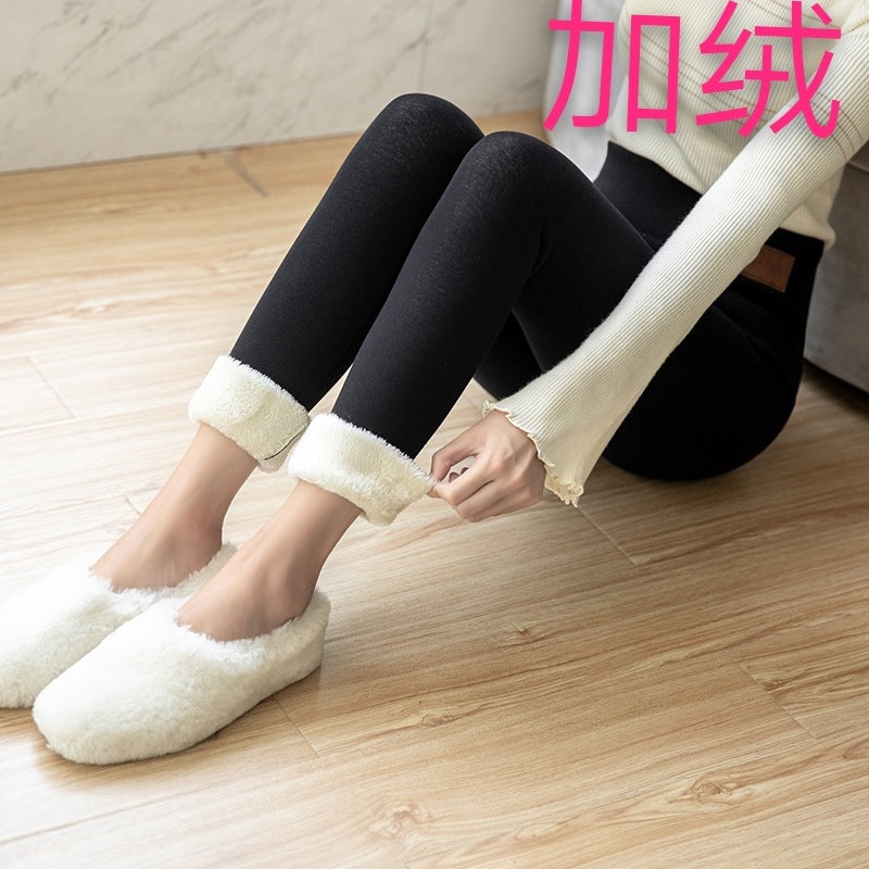 Winter skinny thick velvet wool fleece girls leggings women Trousers Lambskin Cashmere Pants For Women leggings