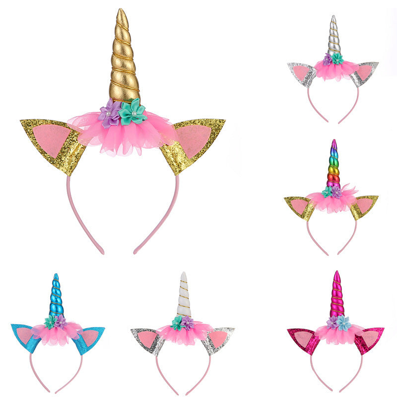 Unicorn Headband Halloween Child Headband Birthday Festival Party Baby Hair Accessories Headdress Unicorn Party