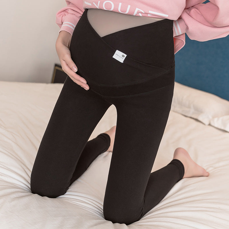 Low-waisted high-waisted leggings double support belly cloth standard outerwear pants pencil pants