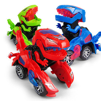 Douyin with the same online celebrity deformation dinosaur dinosaur deformation car electric toy universal light music