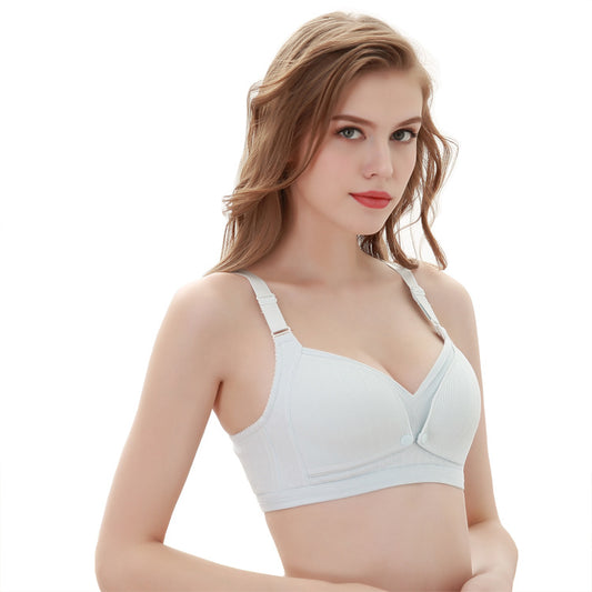 Pregnant women's nursing underwear without steel ring thread front buckle anti-glare feeding thin section pregnant women gathered bra