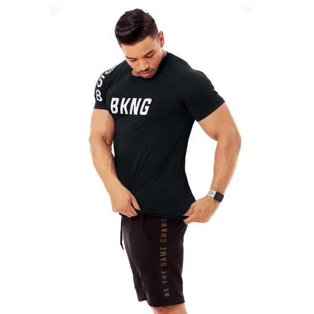 European and American Slim Men's Running Round Neck Short Sleeve