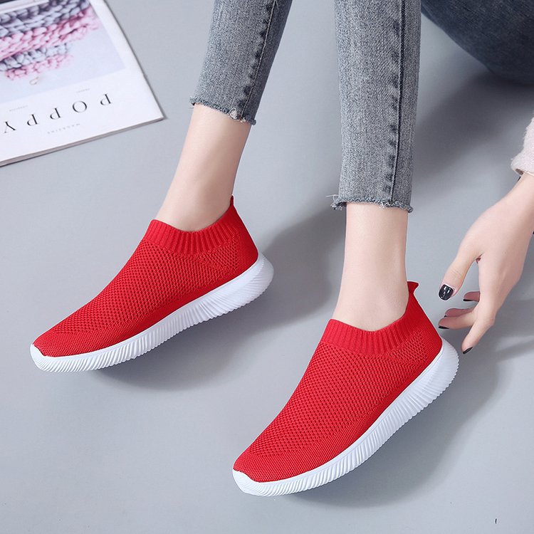Mesh flying woven women's shoes socks shoes Europe and the United States large size women's shoes