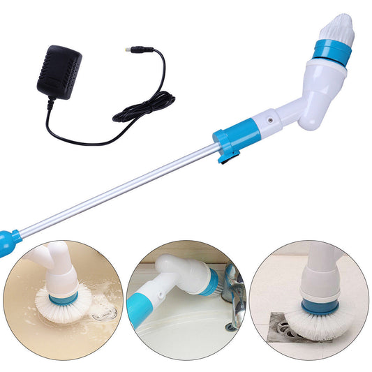 Electric Spin Scrubber Turbo Scrub Cleaning Brush Cordless Chargeable Bathroom Cleaner with Extension Handle Adaptive Brush Tub