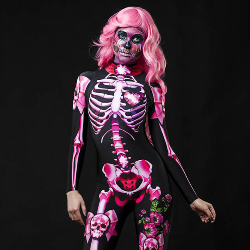 Halloween Costume European and American Ball Skeleton Parent-Child Dress Jumpsuit Female