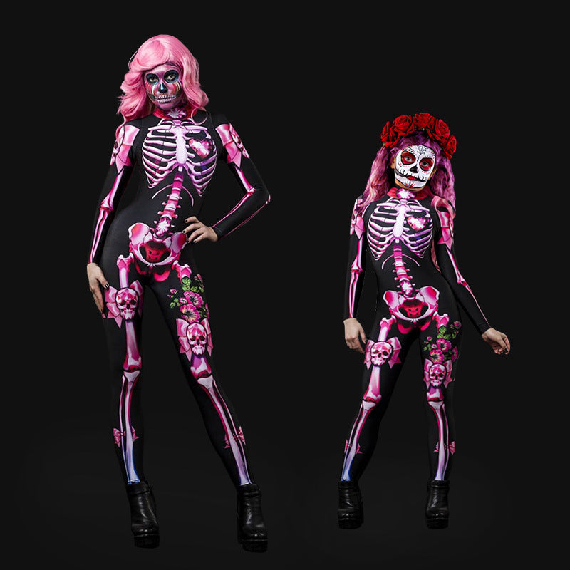 Halloween Costume European and American Ball Skeleton Parent-Child Dress Jumpsuit Female