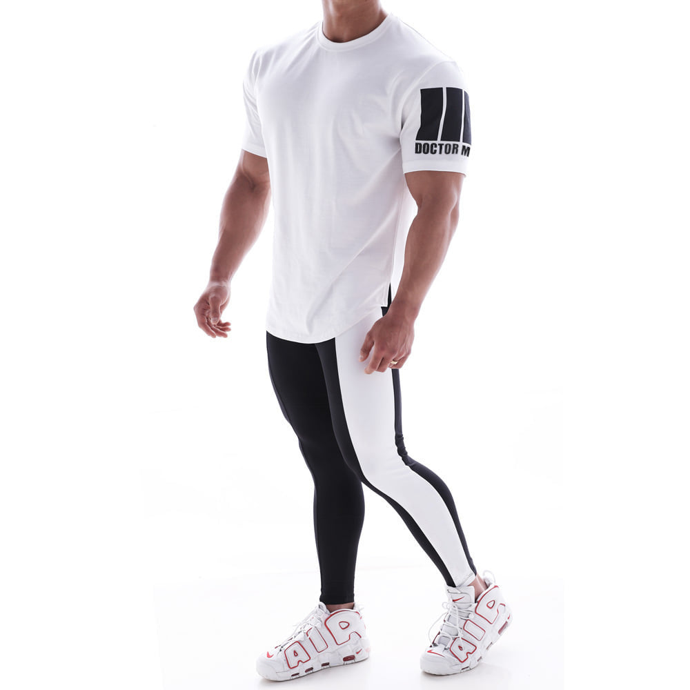 Cross-border muscle brother new men's sports short-sleeved summer round neck sweat-absorbent running fitness t-shirt