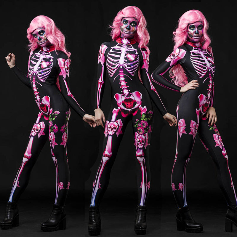 Halloween Costume European and American Ball Skeleton Parent-Child Dress Jumpsuit Female