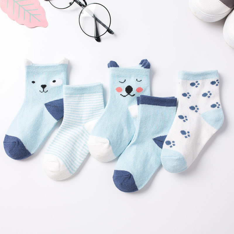 Boys and girls baby cotton socks baby socks newborn cute cartoon medium tube children's socks