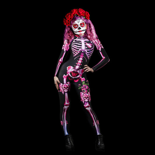 Halloween Costume European and American Ball Skeleton Parent-Child Dress Jumpsuit Female