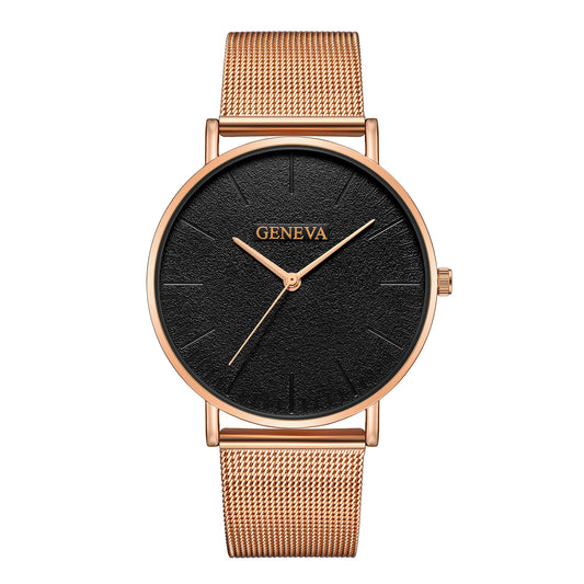 Style Simple Men's Alloy Mesh Band Watch Hot Selling Geneva Classic Business Men's Watch