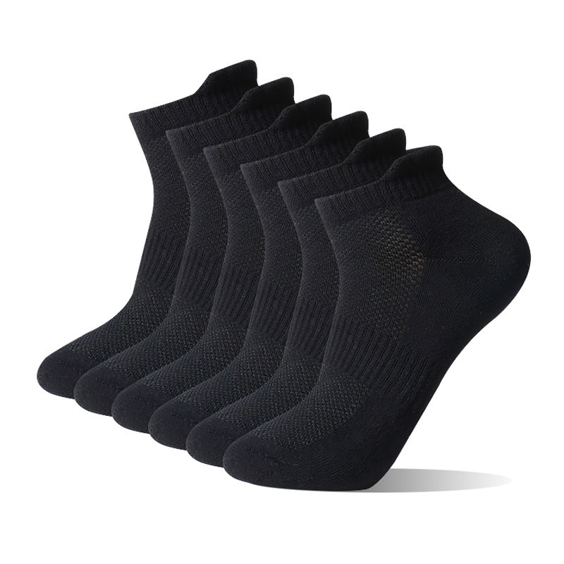 Sports socks cross-border new combed cotton terry running non-slip cotton socks sweat-absorbing breathable black mesh socks