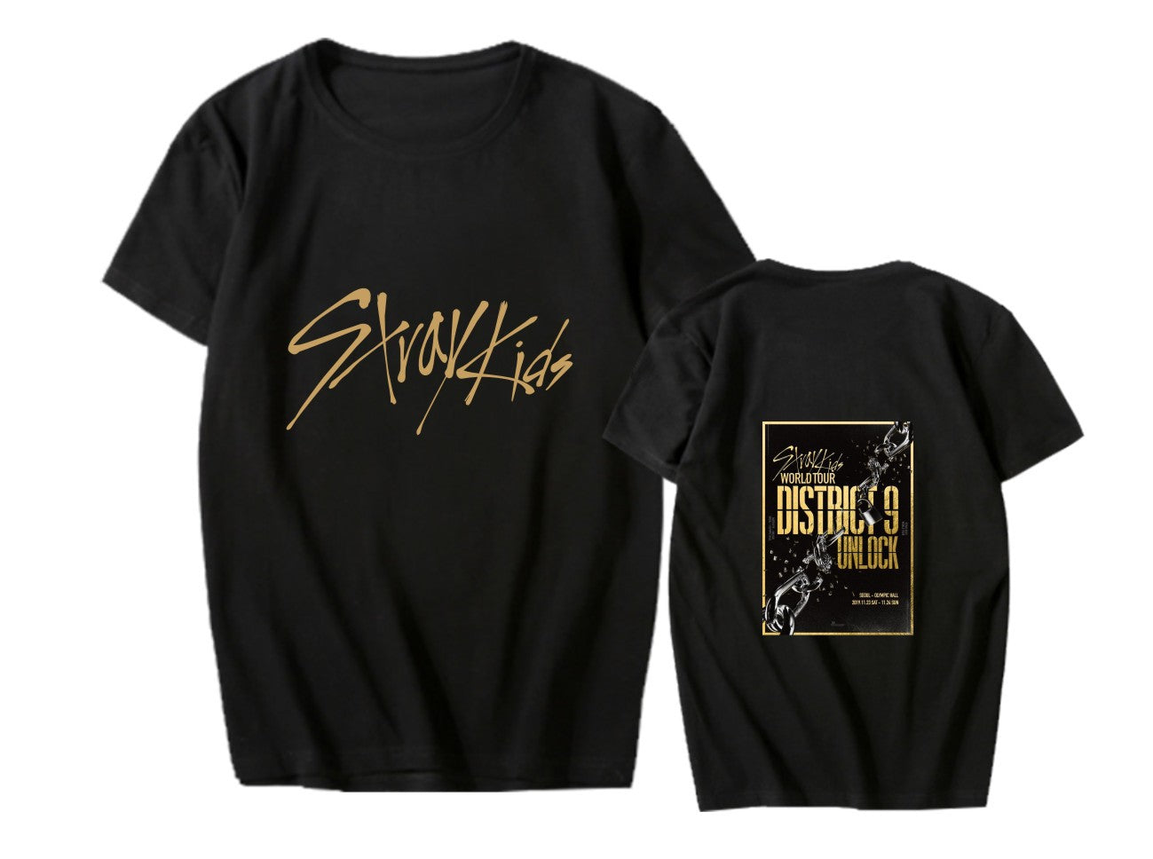 Stray kids World Tour Concert District 9 Unlock around the support clothes with the same short-sleeved T-shirt