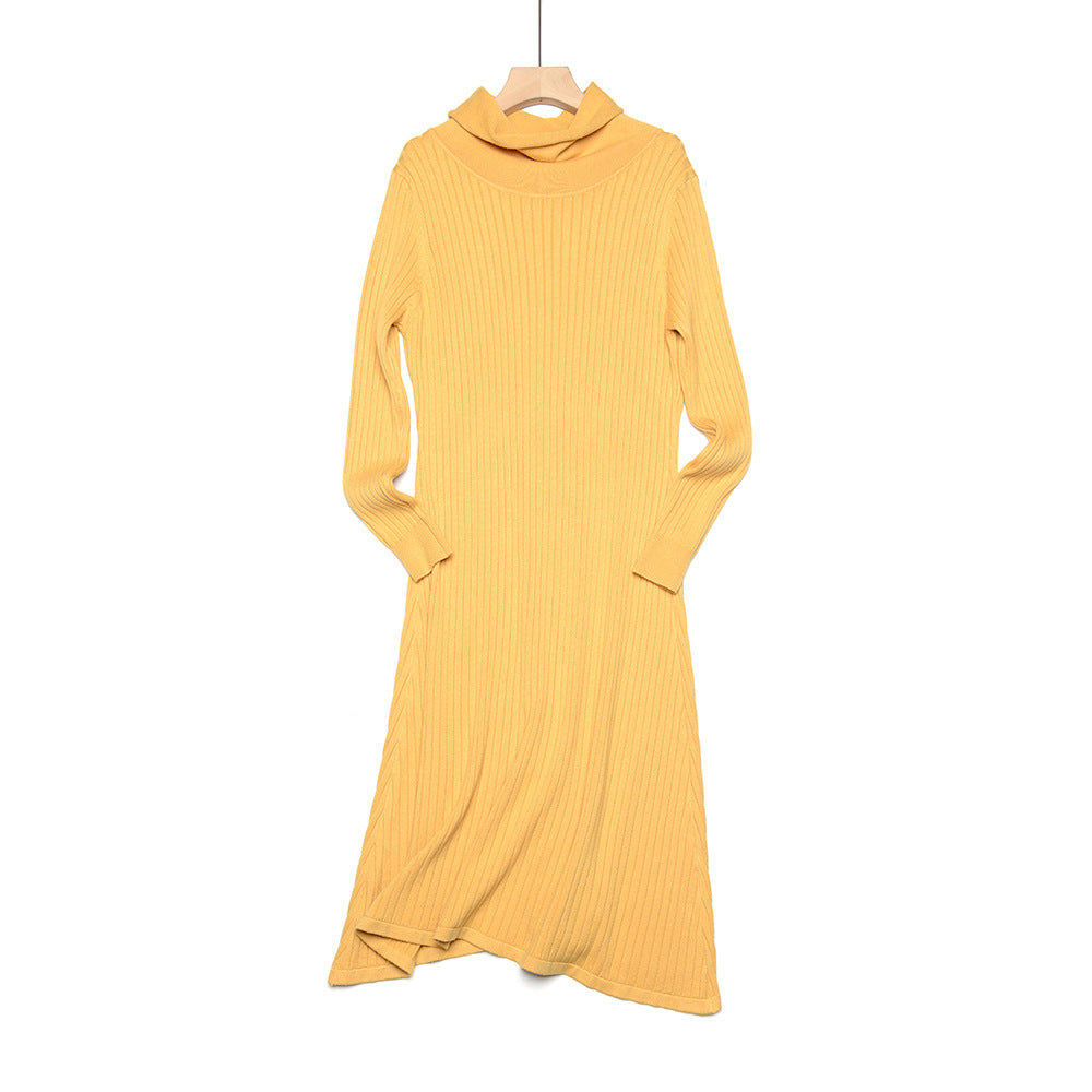 Korean version of the autumn and winter new style long big swing knitted dress