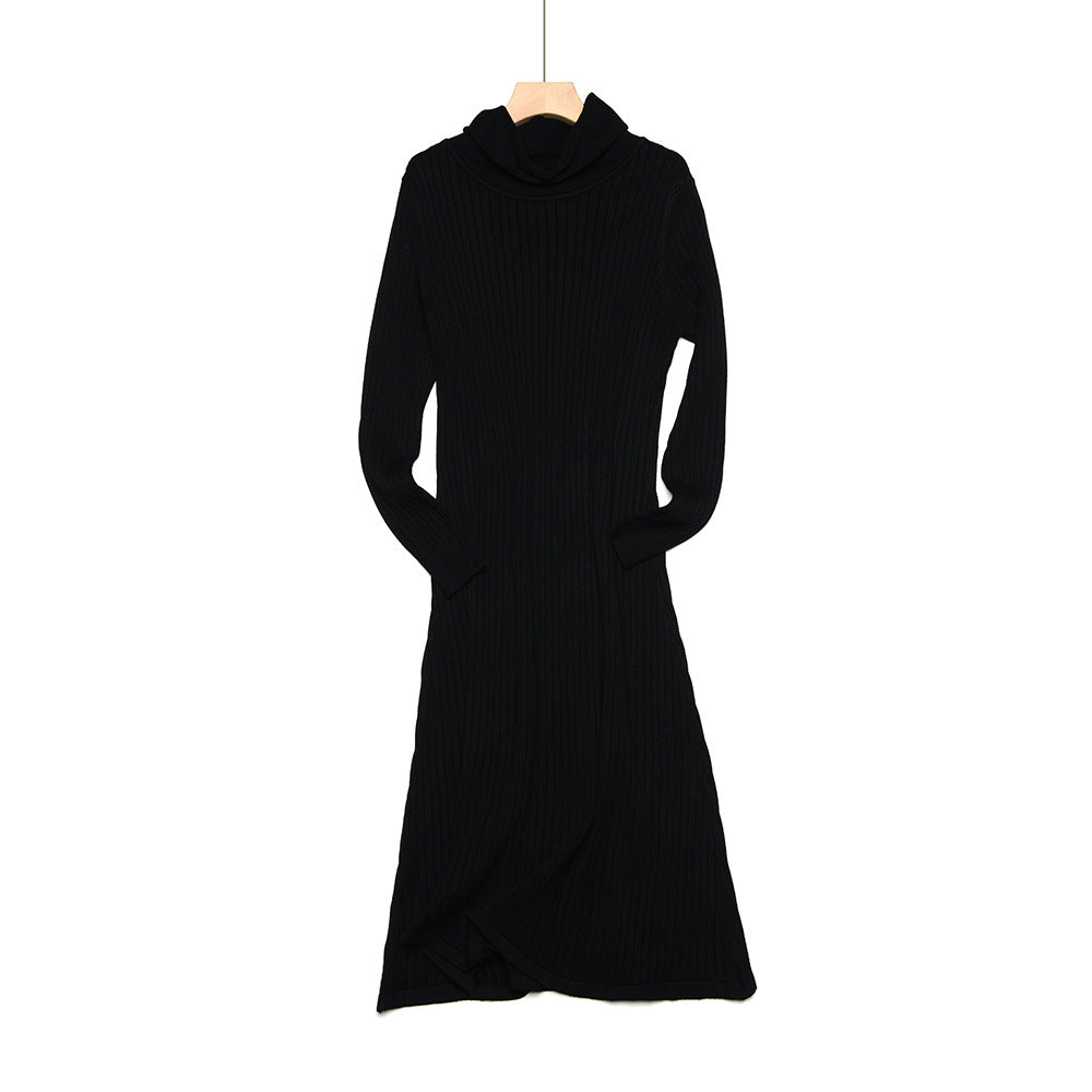 Korean version of the autumn and winter new style long big swing knitted dress