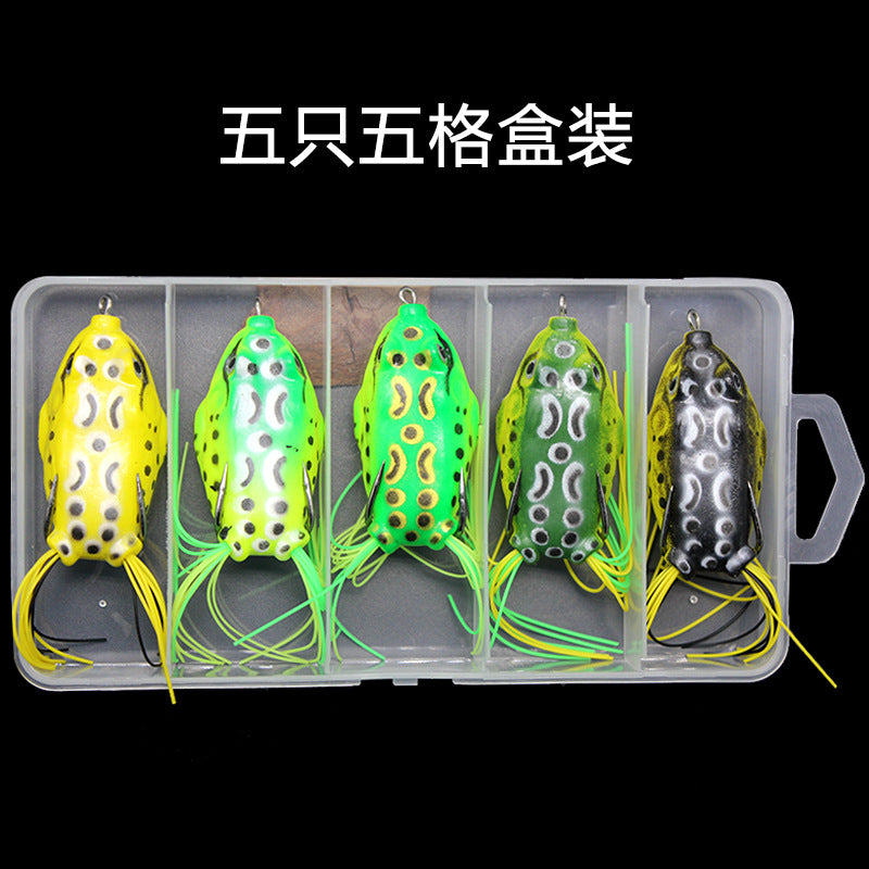 Lei Frog Lei Qiang Luya Bait Five Sets of Fake Bait Double Hooks Black Bait Blackfish Fishing Tackle