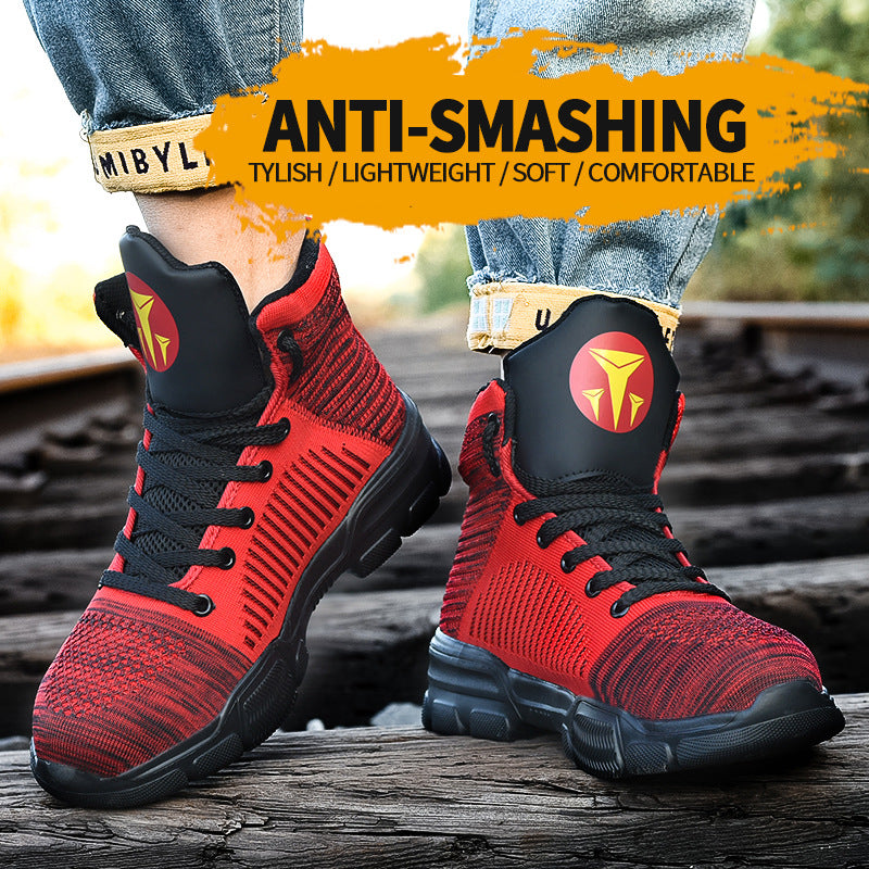 Cross-border men's steel toe cap anti-smashing and anti-piercing safety shoes