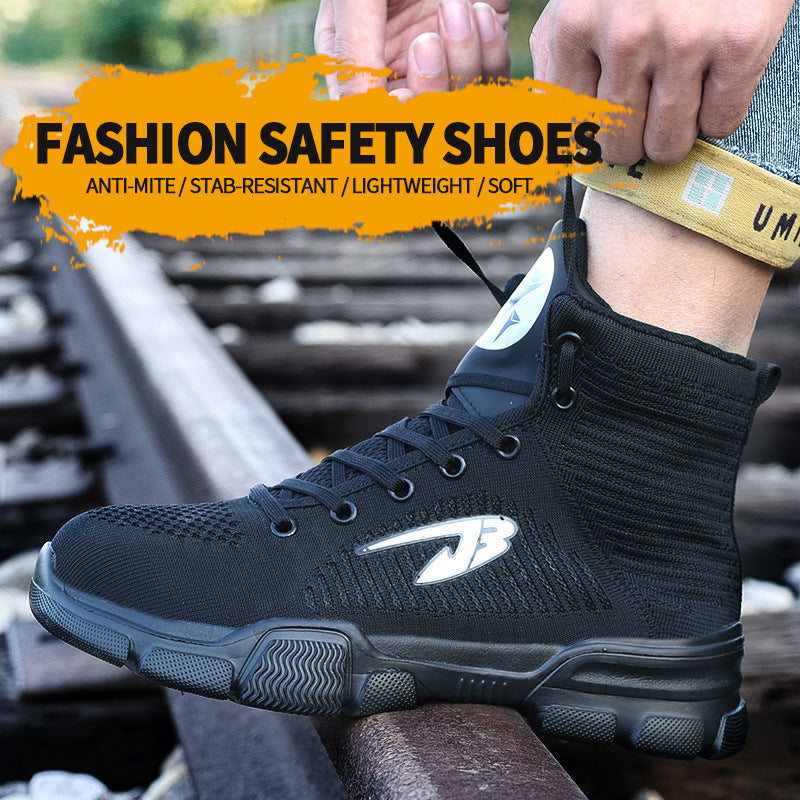 Cross-border men's steel toe cap anti-smashing and anti-piercing safety shoes