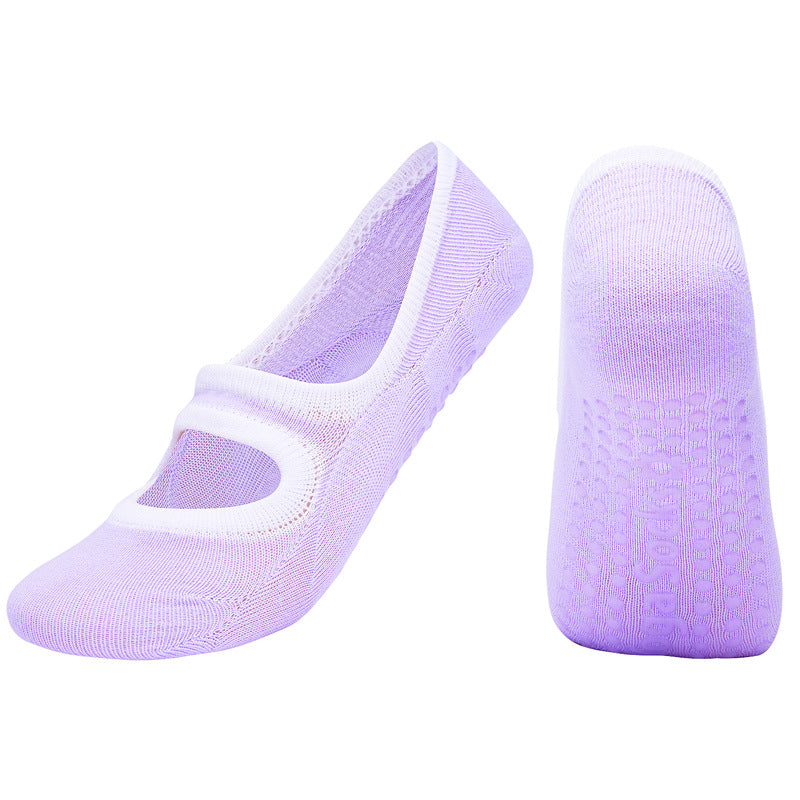 Boat-shaped yoga socks floor socks dance beautiful legs socks exposed heel non-slip taekwondo socks