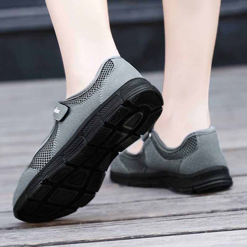 European and American breathable soft bottom flat shoes ladies single shoes walking shoes