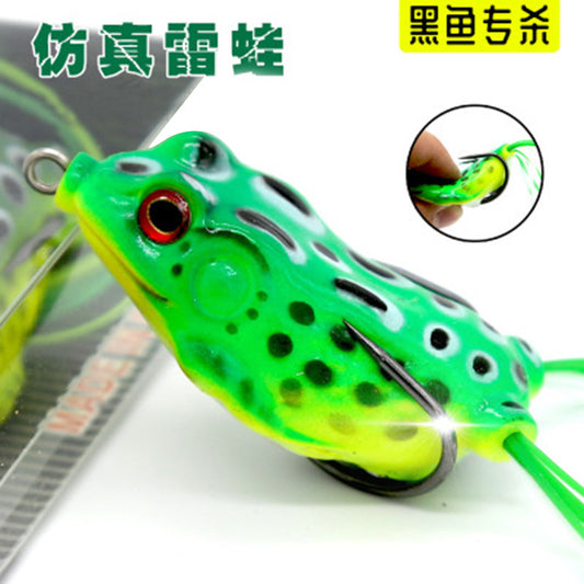 Lei Frog Lei Qiang Luya Bait Five Sets of Fake Bait Double Hooks Black Bait Blackfish Fishing Tackle