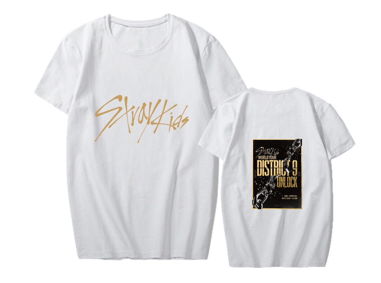 Stray kids World Tour Concert District 9 Unlock around the support clothes with the same short-sleeved T-shirt