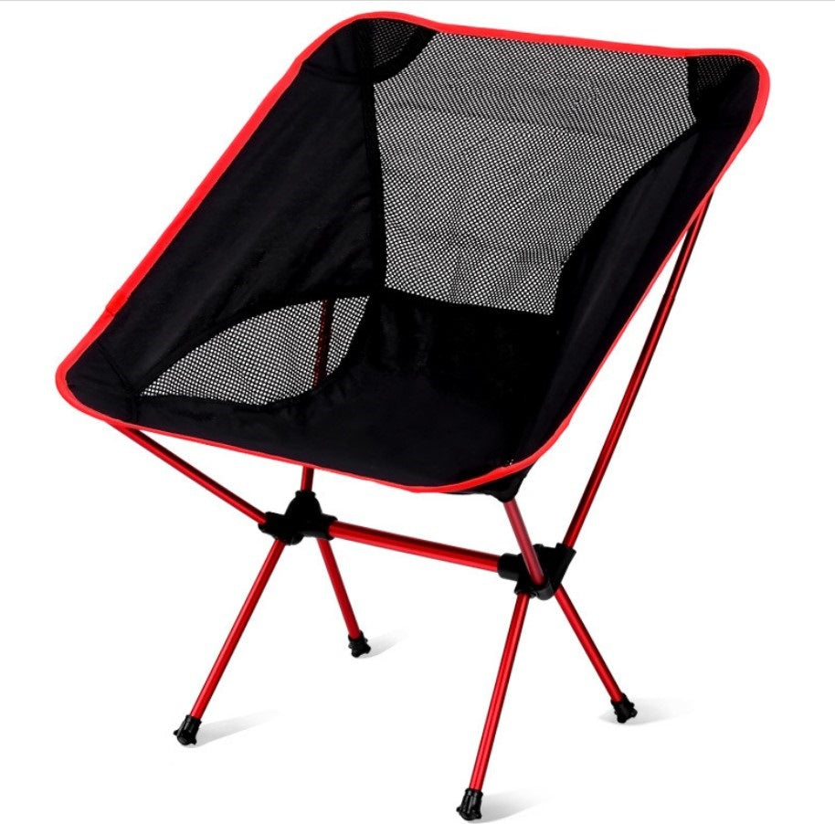 Outdoor folding chair portable ultra light moon chair aviation aluminum alloy fishing stool aluminum backrest chair