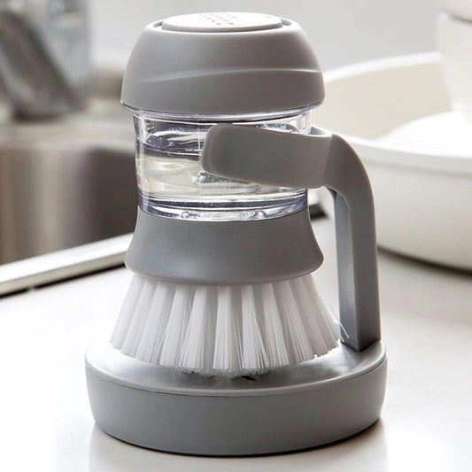 Handheld soap brush Add liquid cleaning brush Pressure type pot brush Pot bowl tableware brush pot artifact kitchen tool