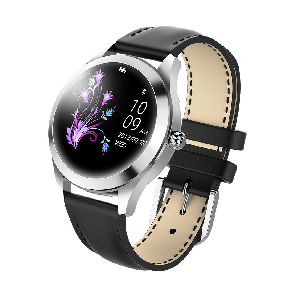 KW10 ladies round screen stainless steel smart watch bracelet