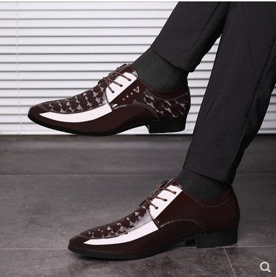 Men's pointed-toe shiny leather shoes,business dress shoes, wedding shoes