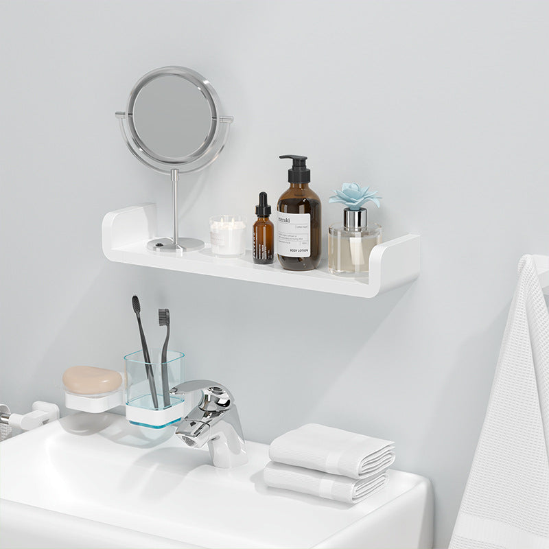 Punch-free bathroom shelf, toilet wall rack, bathroom waterproof shelf, plastic storage and finishing shelf