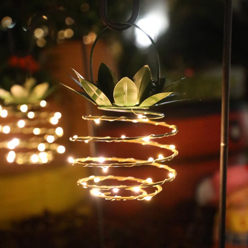 Solar String Lights Outdoor Christmas Decoration Light Creative Night Light Pineapple Hanging Lantern Balcony Layout led