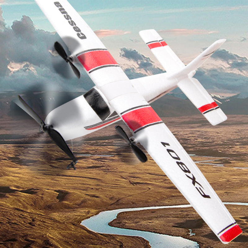 2.4G two-way remote control glider FX801 foam glider assembled fighter fixed-wing aircraft model toy model