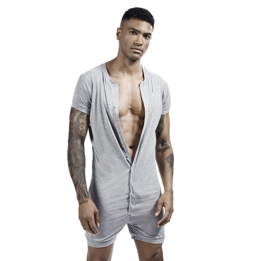 Sexy tight-fitting men's bottoming one-piece vest bulge bag one-piece boxer pants low-cut suspenders men's silky underwear