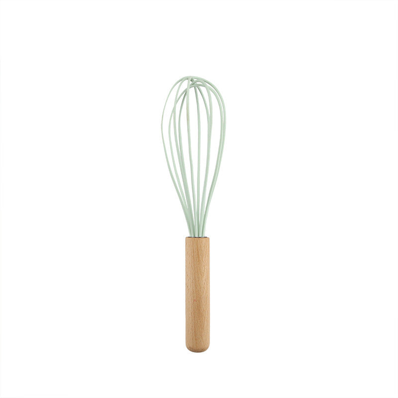 Storage barrel fresh green wooden handle silicone kitchenware 11 piece set non-stick spatula kitchenware set eleven piece set