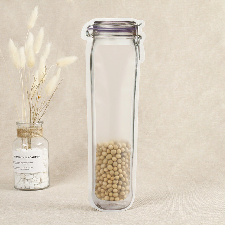 Reusable Mason Jar Bottles Bags Nuts Candy Cookies Bag Seal Fresh Food Storage Bag Snacks Zipper Sealed