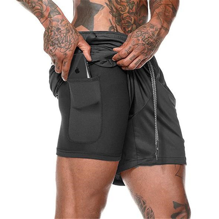 Muscle brother new shorts men outdoor sports large size double camouflage pants