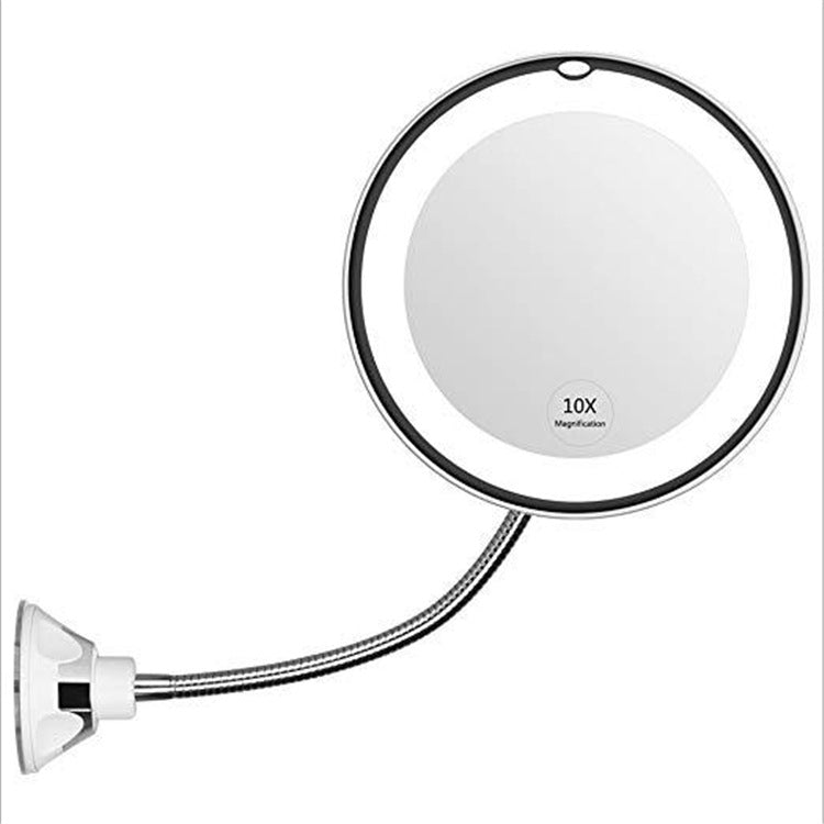 10 times makeup mirror with LED light suction cup 10 times 360 degree rotating bathroom mirror my flexible mirror