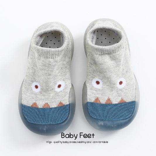 Children's shallow mouth soft-soled indoor shoes cartoon baby imitation drop heel toddler shoes breathable non-slip socks