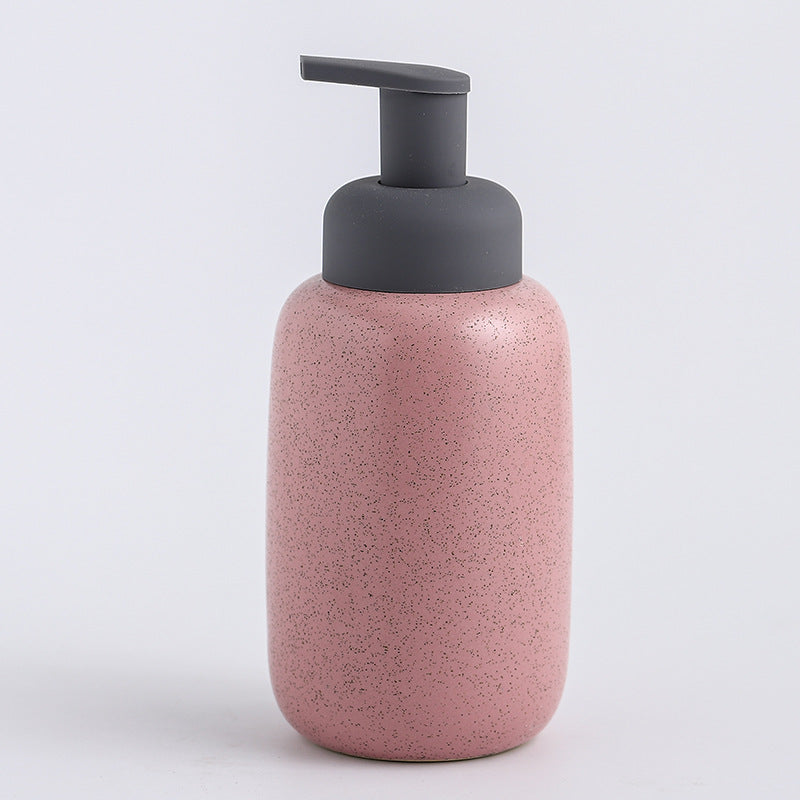 Hotel bathroom shower gel bottle shampoo bottle three-piece set toilet ceramic sub-bottling press foaming lotion bottle