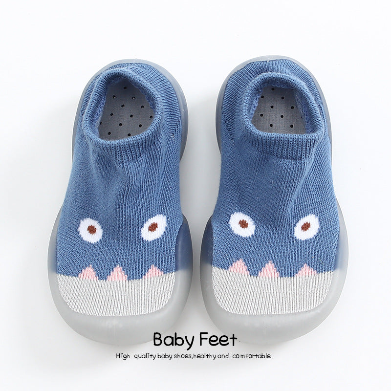 Children's shallow mouth soft-soled indoor shoes cartoon baby imitation drop heel toddler shoes breathable non-slip socks